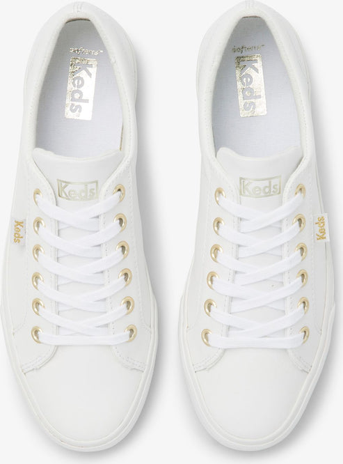 Keds Shoes Jump Kick Leather White & Gold