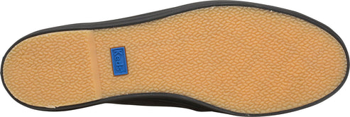 the sole of a shoe with a blue logo on the side