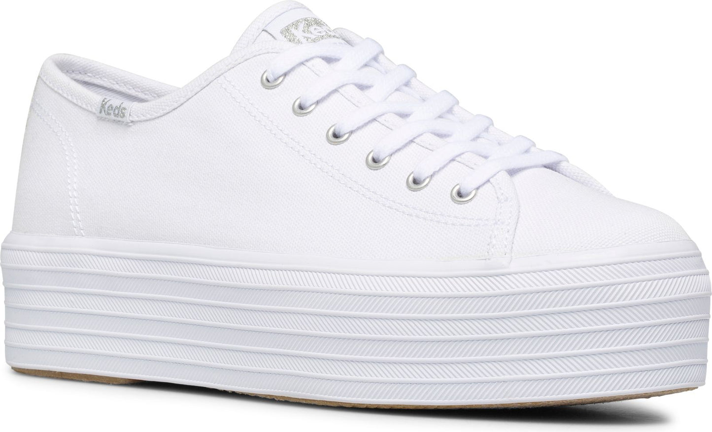 Triple Up Canvas White – Quarks Shoes - Main Image