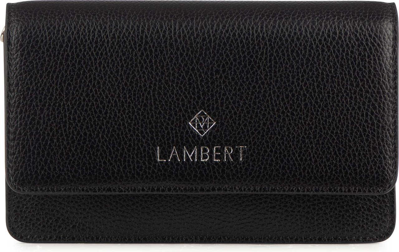 Lambert Accessories 2 In 1 Wallet Crossbody Slg Black Pebble