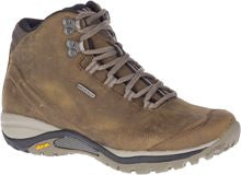 Brown hiking boot with laces and lugged sole.