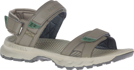 A light-brown sandal featuring two hook-and-loop fastener straps across the top of the foot and an ankle strap.