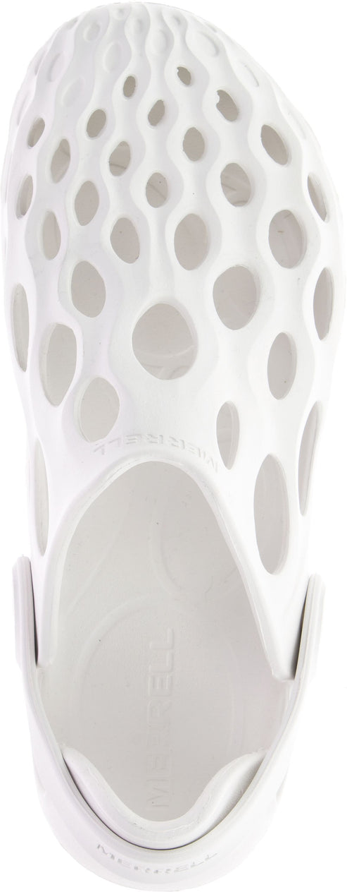White clog with round holes.