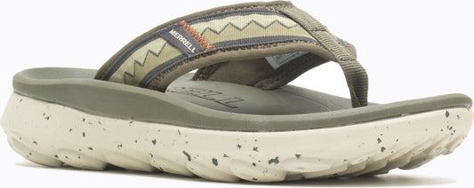 A thong sandal with a thick sole.