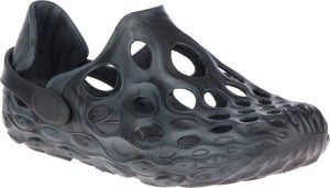 Black clog-style shoe with holes.
