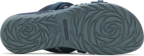 A shoe sole featuring two spiral designs.