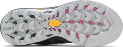 sole of a shoe with pink and white rubber tread