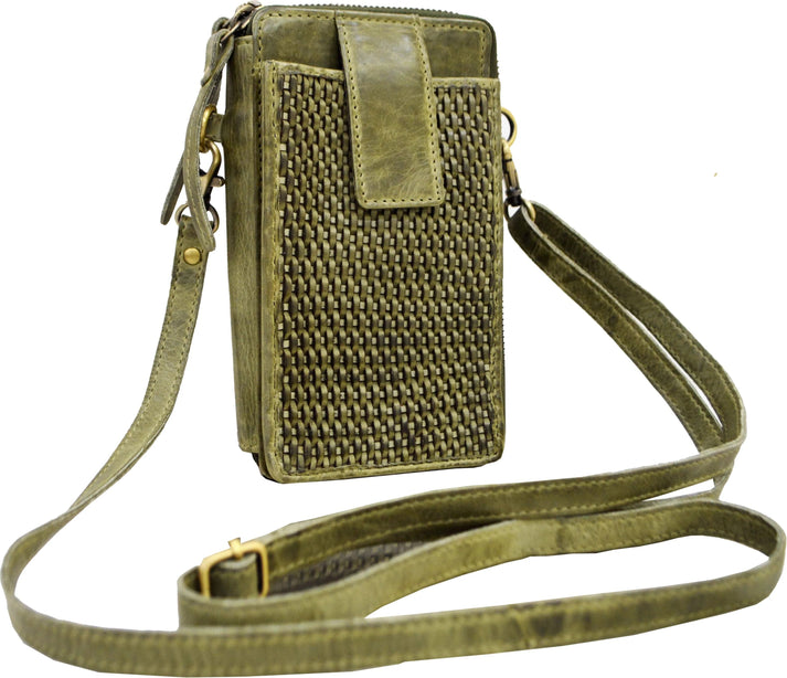 Ella Crossbody/Phone Bag Olive – Quarks Shoes - Main Image