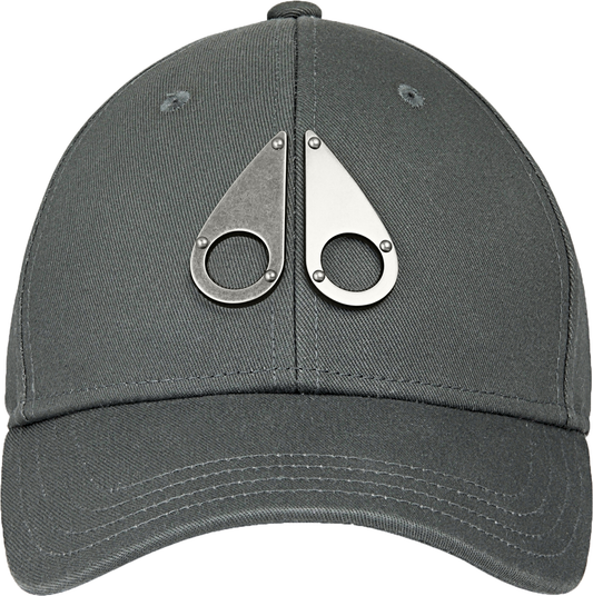 Charcoal gray ball cap with metal teardrop accents