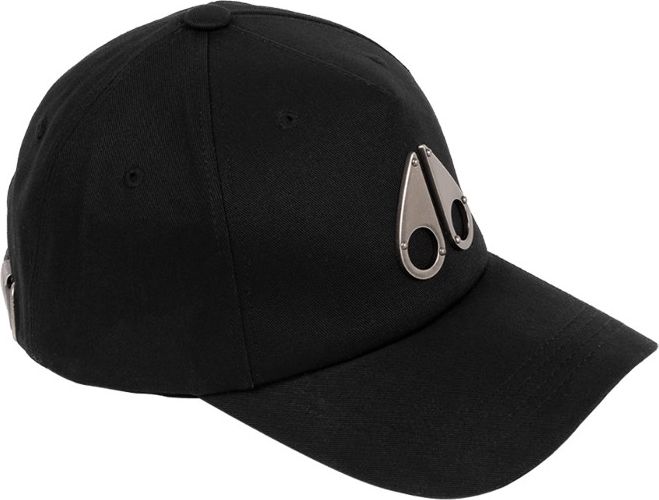 Black cap with a silver-toned logo on the side.