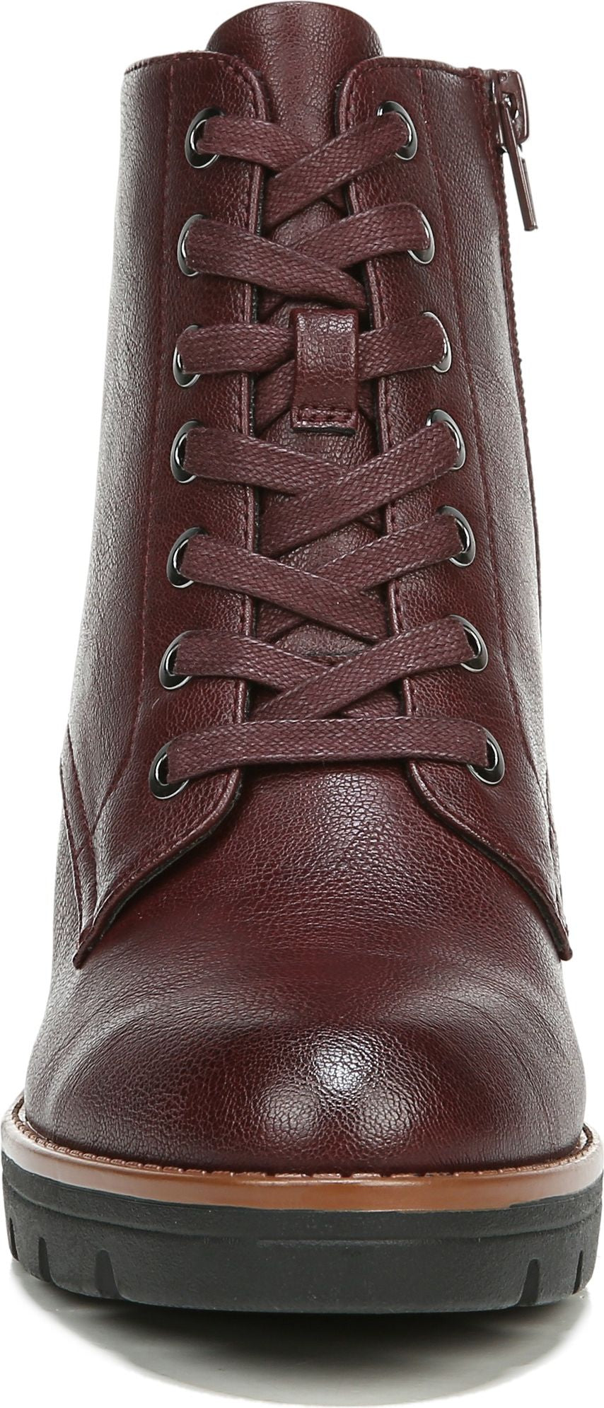 Naturalizer Boots Madalynn Lace Up Bordo - Wide