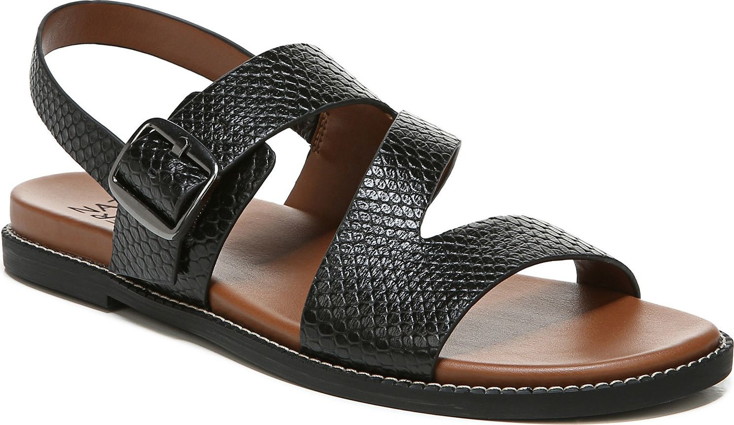 Naturalizer Sandals Kerry Black Snake Leather - Wide