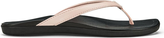 A pair of black and pink flip-flops.