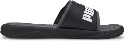 A black slide with white "Puma" text on the strap.