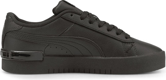 a black sneaker with a flat sole