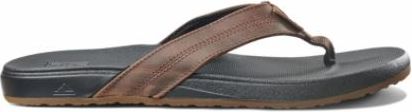 Brown thong sandal with a dark gray sole.