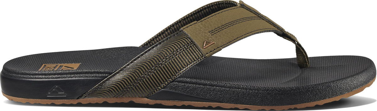 A pair of flip-flops featuring green straps with a dark sole.