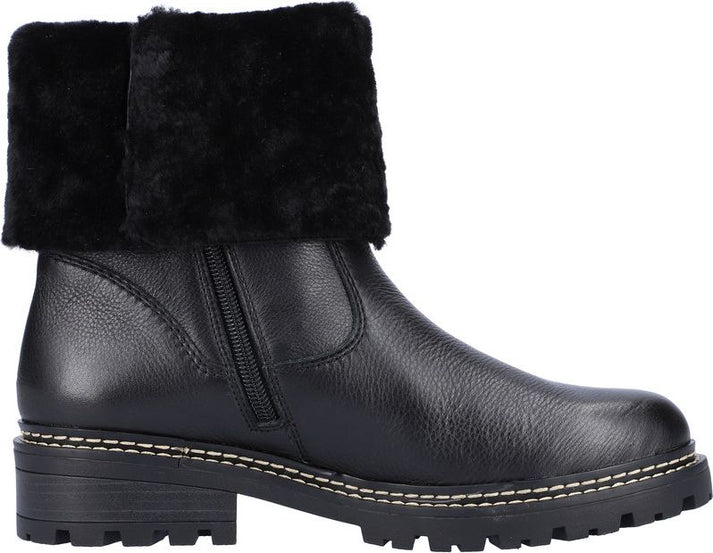 Remonte Boots Black Fold Down Boot