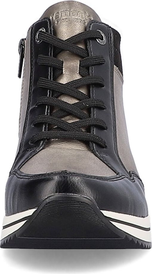 Remonte Boots Black Lace Up Fur Lined