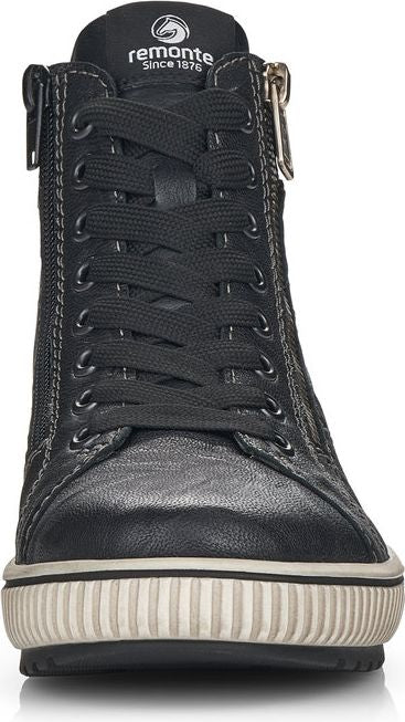 Remonte Boots Black Lace Up W Side Zip