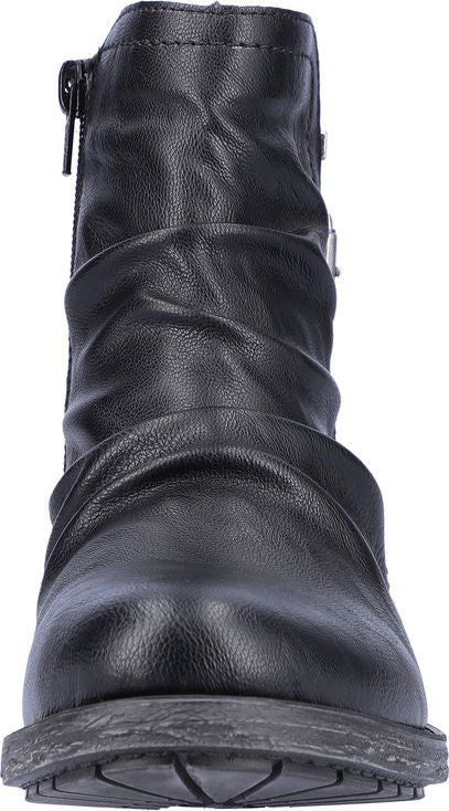 Remonte Boots Black Ruched With Buckle