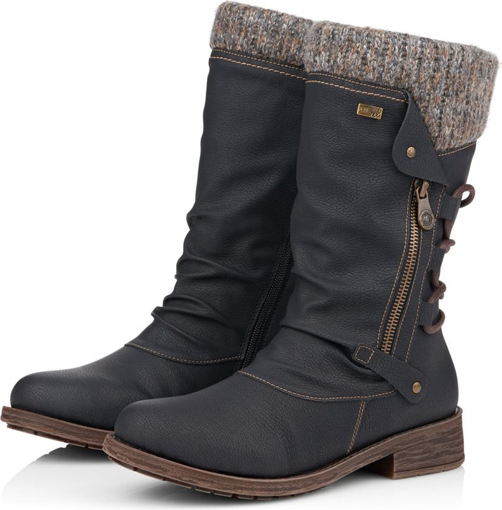 Remonte Boots Black Side Zip Boot