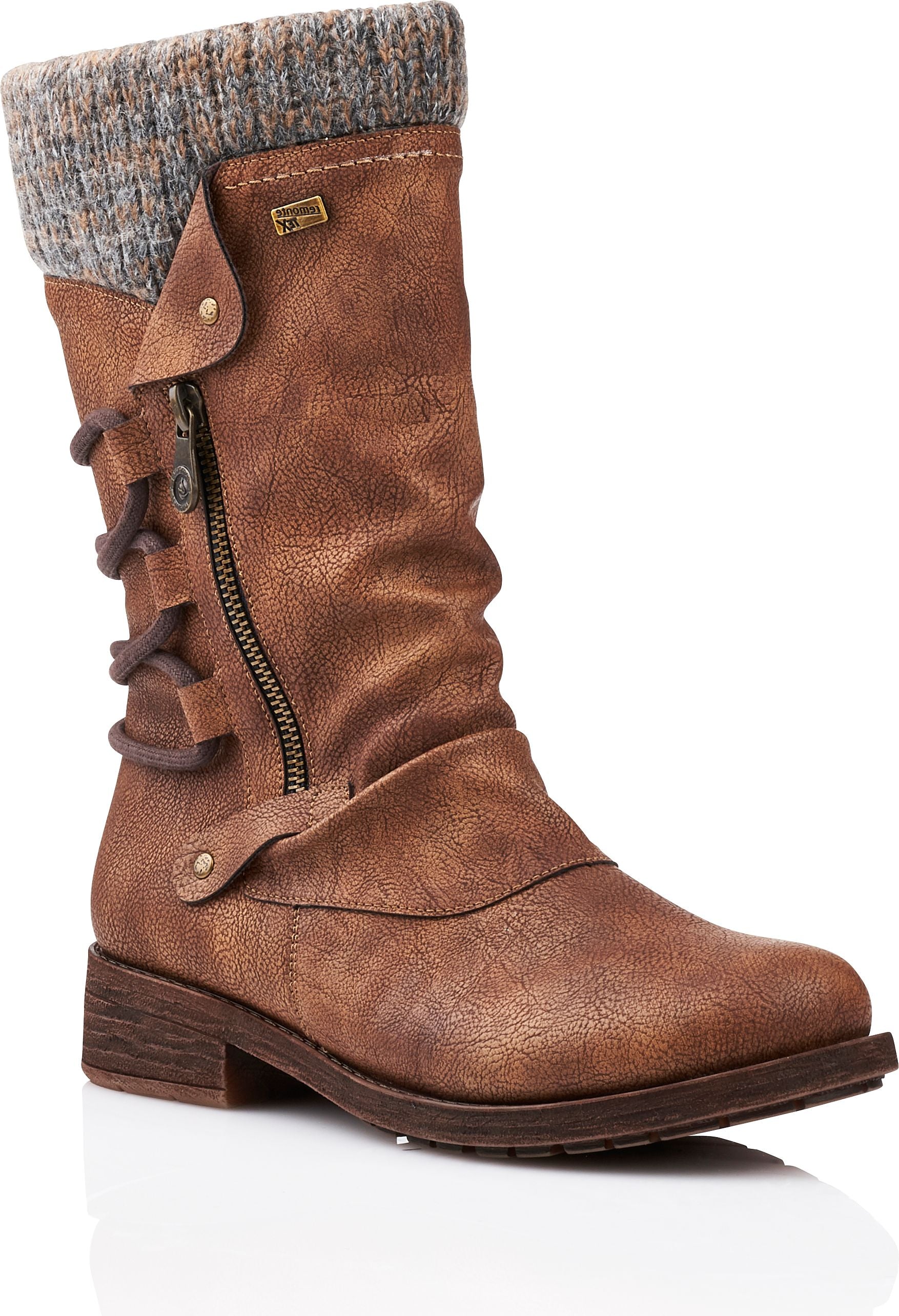 D8070-25 - Brown Tall Side Zip Boot