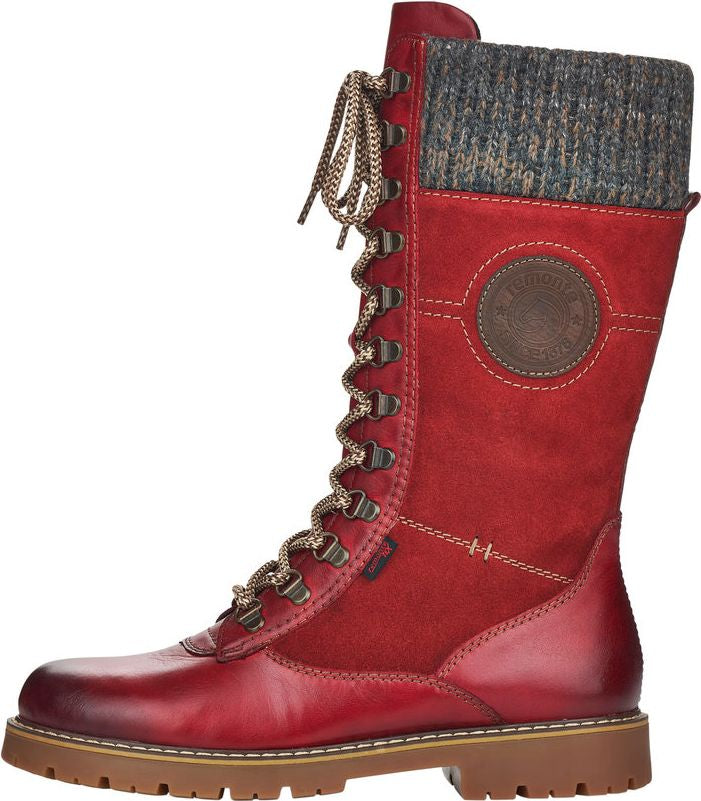 Remonte Boots Tall Red Flip Grip Boot