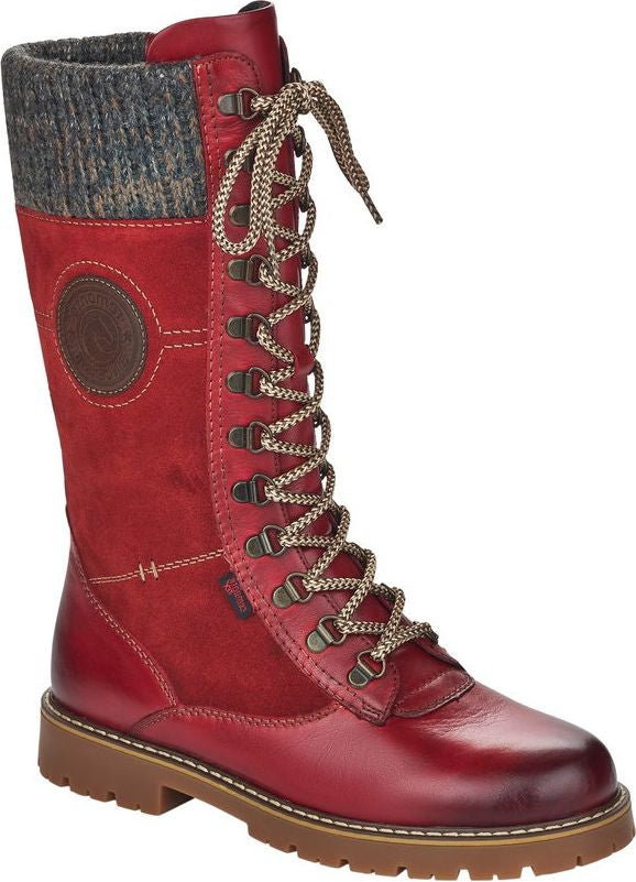 Remonte Boots Tall Red Flip Grip Boot
