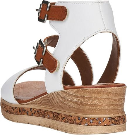 Remonte Sandals White Ankle Strap Wedge Sandal
