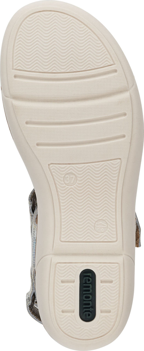 The sole of a sandal, showing a textured pattern and the word "remonte".