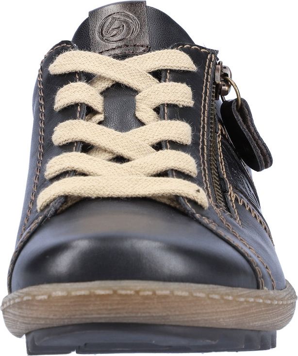 Remonte Shoes Black Lace Up With Side Zip