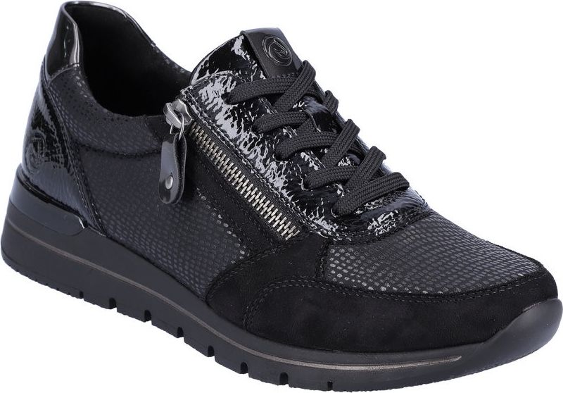 Remonte Shoes Black Lace Up With Zip