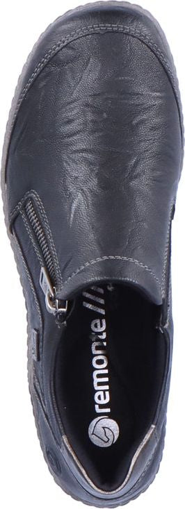 Remonte Shoes Black Slip On W Side Zip