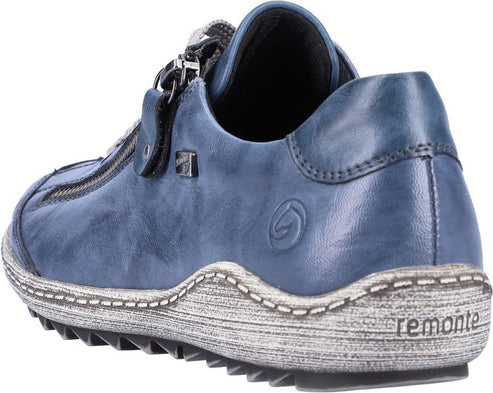 Remonte Shoes Blue Lace Up With Side Zip