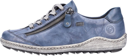 Remonte Shoes Blue Lace Up With Side Zip