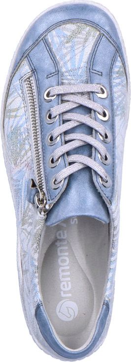 Remonte Shoes Blue Pattern Lace Up With Side Zip