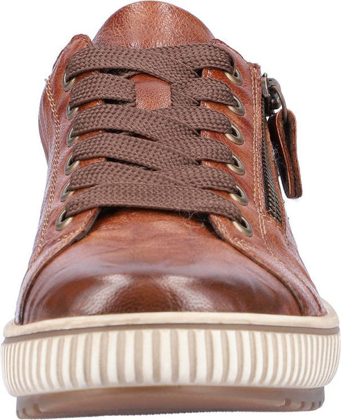 Remonte Shoes Brown Lace Up With Side Zip