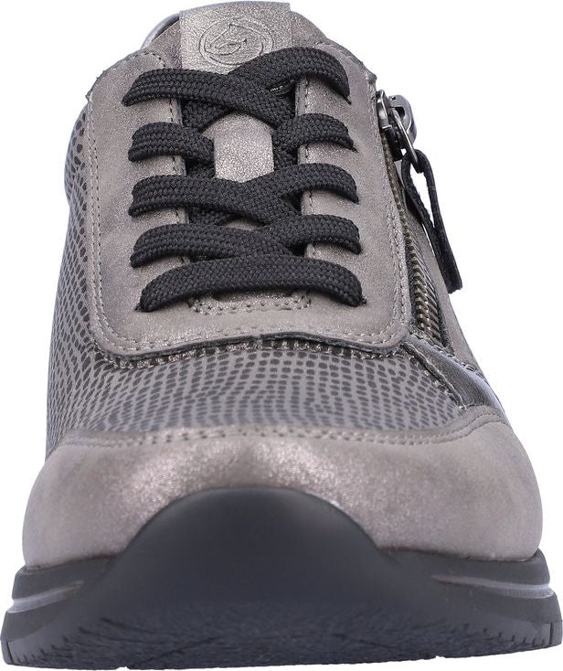 Remonte Shoes Grey Lace Up With Zip
