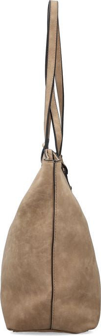 A tan tote bag with a strap.