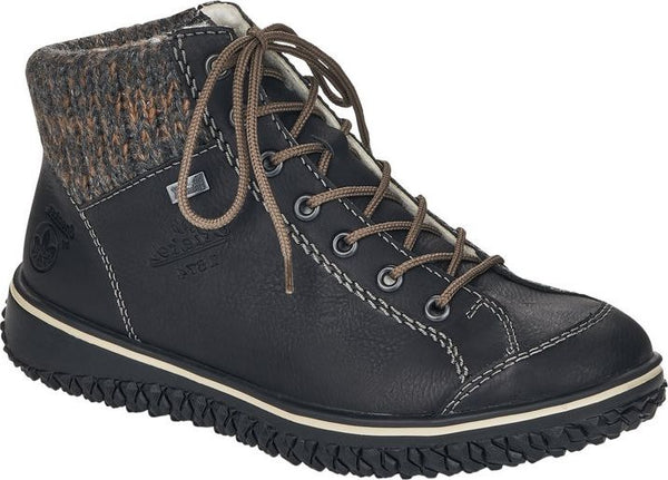 カナレ Rieker-Boots-Black-Lace-Up-