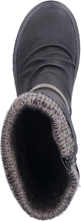 Black Mid Calf Flip Grip Boot – Quarks Shoes