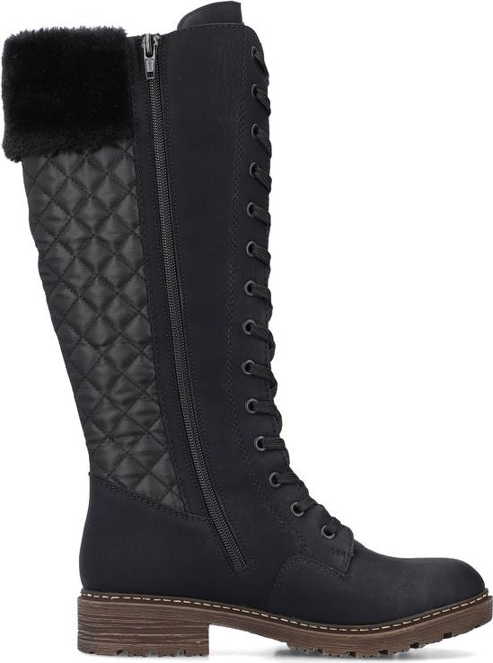 Black Tall Warm Lined Boot – Quarks Shoes - Main Image