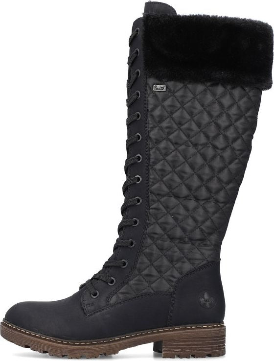 Rieker Boots Black Tall Warm Lined Boot