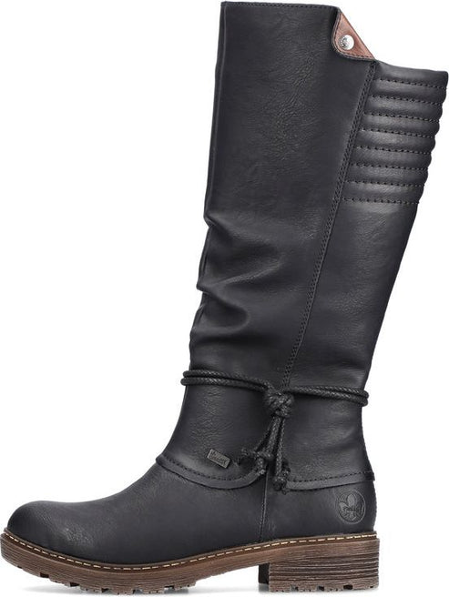 Rieker Boots Black Tall Warm Lined Boot