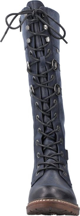 Rieker Boots Navy Tall Lace Up Boot