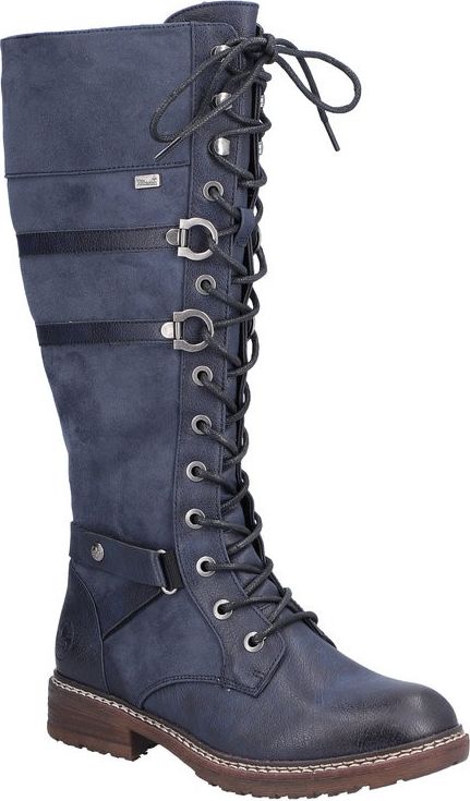 Navy Tall Lace Up Boot