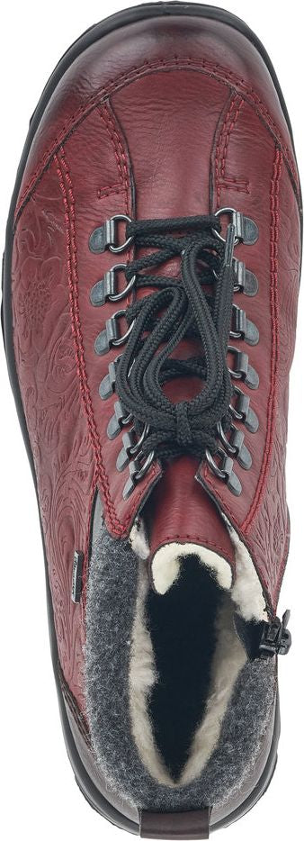 Rieker Boots Red Short Lace Up Boot