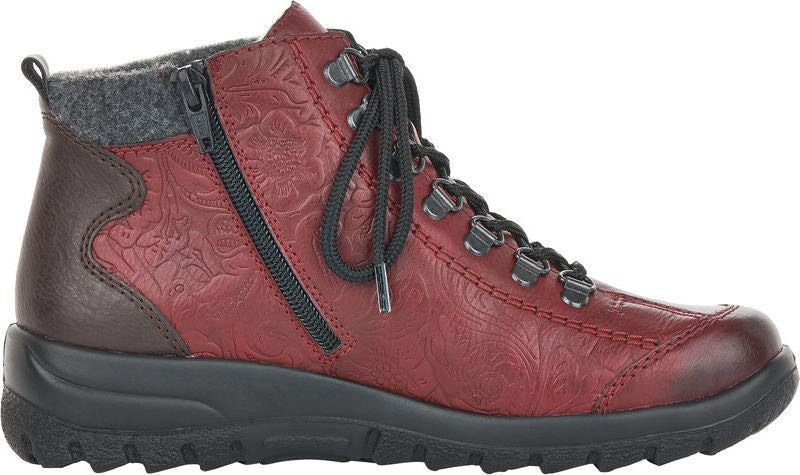 Rieker Boots Red Short Lace Up Boot