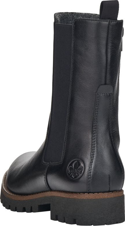 Rieker Boots Tall Black Gore Boot W/ Inside Zip